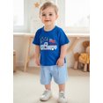 thumbnail image 6 of Qmyliery Toddler Baby Boy 4th of July Outfit Embroidery Crew Neck Short Sleeve T-Shirt and Plaid Shorts 2 Pcs Set 6 12 18 24 Months 3 Years, 6 of 9