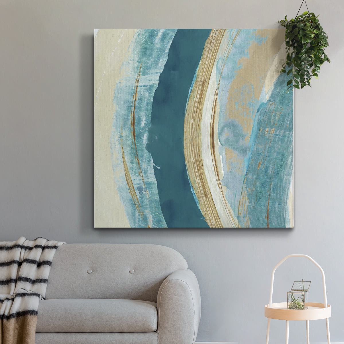 Wexford Home Making Blue Waves II-Premium Gallery Wrapped Canvas, 16" x 16" - Ready to Hang