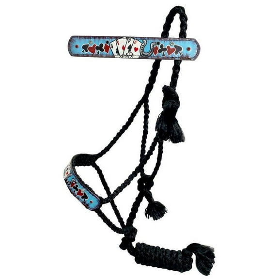 Showman Electric Aces Black Woven Nylon Mule Tape Halter