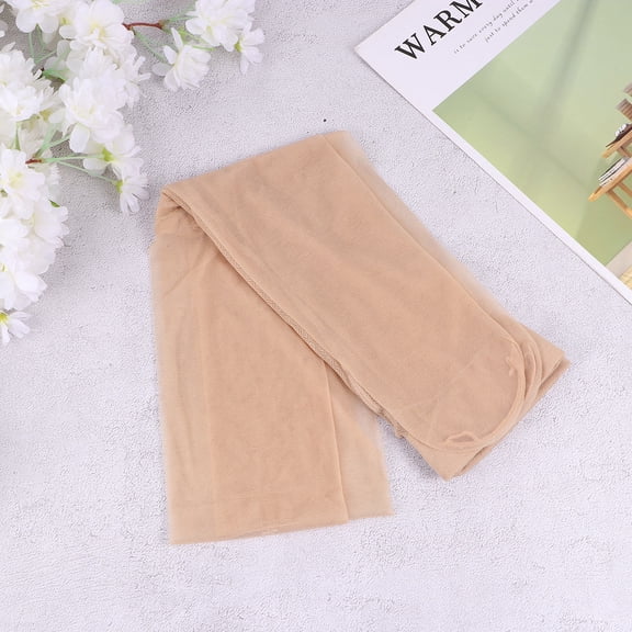 WRISTBIQUE 3Pairs Woman Panty-Hose Beige Thin Stockings Breathable Chinlon Nylon