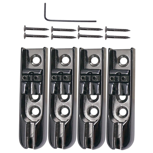 Puente individual de Guitarra baja Sunnimix 4 piezas Negro