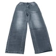 thumbnail image 3 of XAOFW Boy's Pants Solid Color Elastic Waist Kids Classic Denim Trousers Daily Wear Loose Fit Wide Leg Jeans With Pockets Holiday Vacation Versatile Soft Children Trouser, 3 of 5