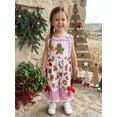 thumbnail image 6 of Loicainy ﻿Toddler Kids Girls Christmas Overalls 12 18 24 Months 2T 3T 4T 5T Santa Claus Embroidery Sleeveless Square Neck Plaid Bell Bottoms Jumpsuit, 6 of 9
