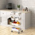thumbnail image 4 of Simple Houseware Chariot Utilitaire Roulant à 4 Niveaux avec Seaux Suspendus, Blanc, 4 of 9
