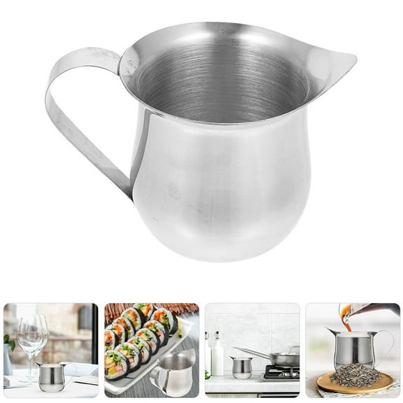 GAXIRE 2-Pack Small Stainless Steel Creamer Pitchers for Coffee and Tea, Cream Containers