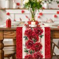 thumbnail image 4 of Valentines Day Decor Red Rose valentines table runner Valentines Day red heart Table Runners valentines Decorations Indoor Outdoor Farmhouse Home Kitchen Dining Party Decor 13x72 Inch, 4 of 6
