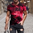 thumbnail image 1 of Qiopertar Liquidation à Moins de 5$ Mode Hommes Confortable Impression Manches Courtes Col Rond Blouses Chemises en Liquidation Accès Anticipé Offres, 1 of 5