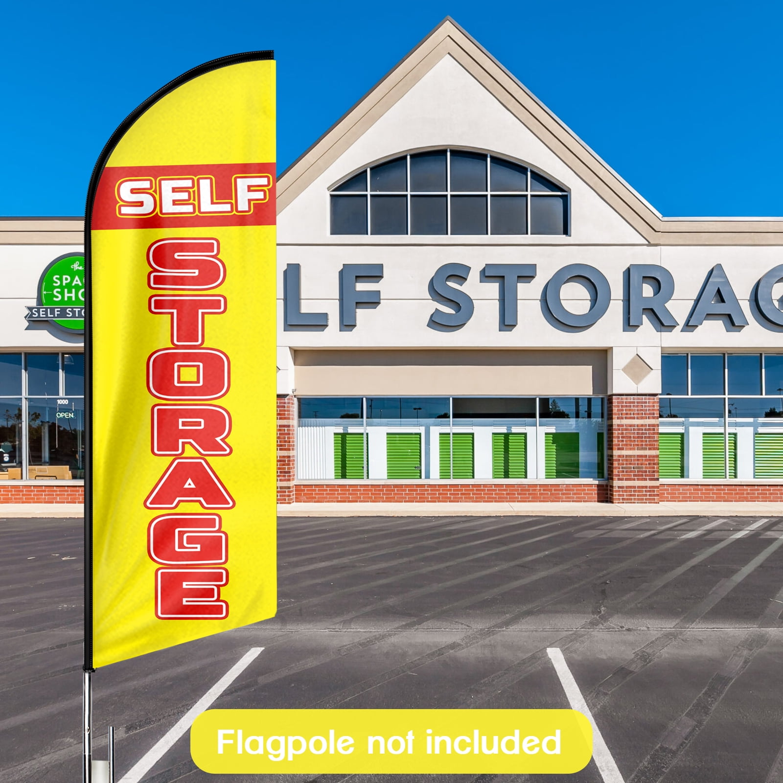 QSUM self storage Sign Feather Flag,8ft self storage Outdoor Advertising Flag, self storage Business Sign,self storage Swooper Flag（Flag Only）