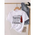 thumbnail image 1 of Camiseta con estampado de ciervo de dibujos animados para mujer, Top de vacaciones de Navidad, camisa de Año Nuevo para mujer, ropa, camiseta gráfica, 1 of 5
