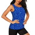 thumbnail image 2 of Balery Blue Circles Mosaic Camiseta sin mangas estampada ligera para mujer, tops de entrenamiento sin mangas, camisetas de yoga transpirables de secado rápido.-X-Large, 2 of 7