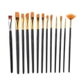 thumbnail image 3 of 13Pcs Black Nylon Hair Drawing Brush Art Painting Set Tool, 3 of 8