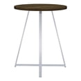 thumbnail image 4 of 43 Inch Tall Modern Bar Table Brown Round Top Polished Chrome Flared Legs - Saltoro Sherpi, 4 of 5
