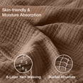 thumbnail image 4 of 6-Layer Cotton Gauze Blanket, Lightweight Breathable Muslin Throw Blanket, Soft All Season Bed Blanket, 66" x 90", Tan, 4 of 6