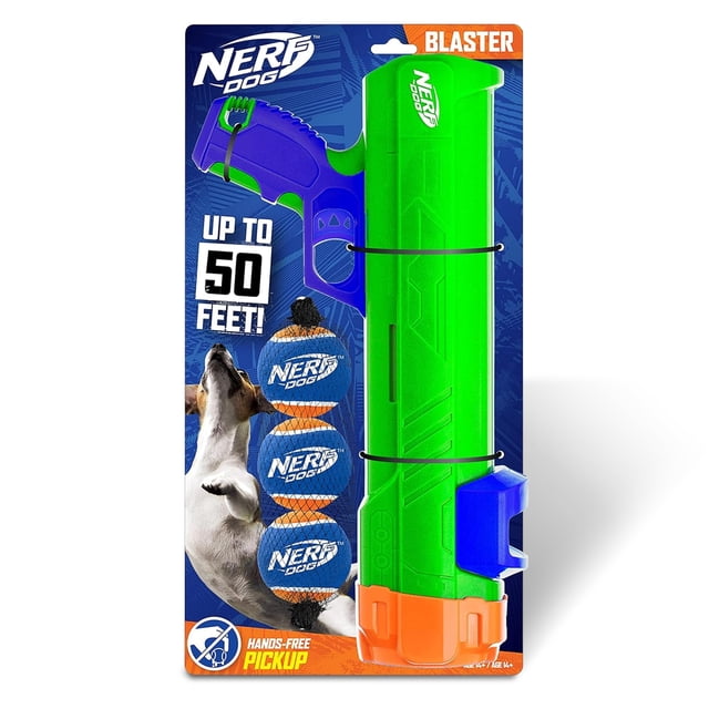 Lanzador de pelotas de tenis Pet Toy Nerf Dog de 15 m de alcance con 3 pelotas