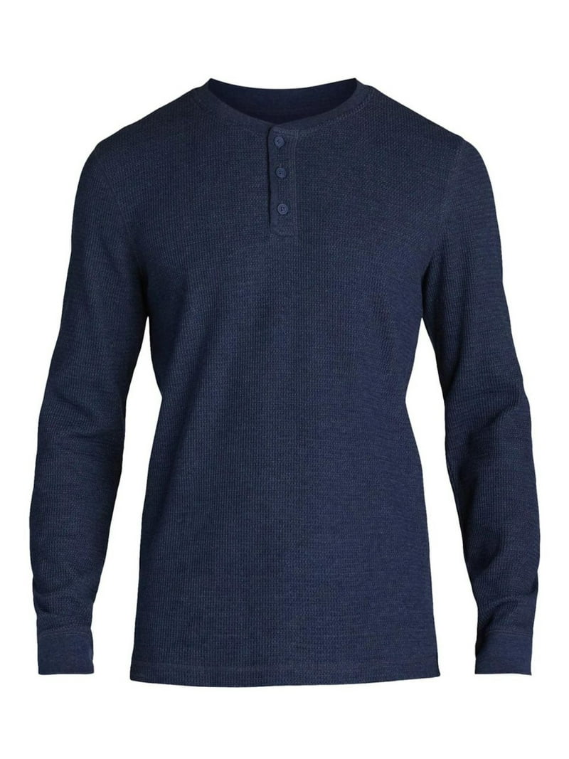 George Men's and Big Men's Thermal Henley T-Shirt with Long
