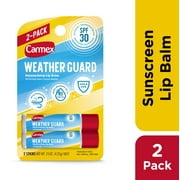 Carmex Weather Guard Moisturizing Lip Balm Stick, SPF 30 Sunscreen Broad Spectrum, 2 Count (1 Pack of 2)