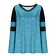 thumbnail image 4 of Camisas para mujer,Camiseta de manga larga con cuello en V para mujer, informal, holgada, con estampado digital, de poliéster, talla grande XXXL, sopatenor, 4 of 8