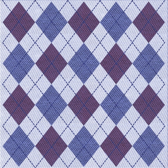 Ahgly Company Indoor Square Patterned Deep Periwinkle Purple Area Rugs, 5' Square