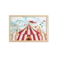 thumbnail image 1 of Circus Wall Art with Frame, Circus Stripes Sunshines Through Cloudy Sky Traditional Performing Arts Theme, Printed Fabric Poster for Bathroom Living Room, 35" x 23", Blue White Red, by Ambesonne, 1 of 2