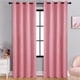 thumbnail image 5 of Cortinas opacas (1 unidad), paneles de cortina con aislamiento térmico, tela que bloquea la luz y protege del sol, con ojales, para sala de estar o dormitorio (rosa)., 5 of 8