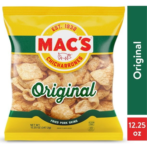 Mac's Chicharrones Original Flavored Crispy Fried Pork Skins, 12.25 oz