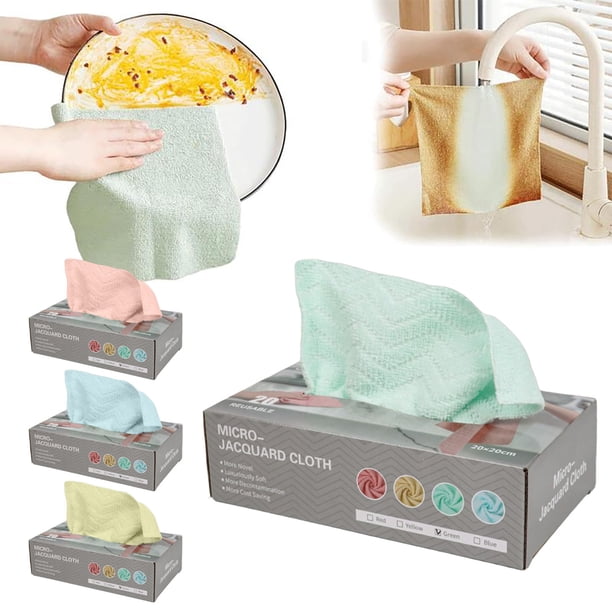 Trapo Paño de cocina de nailon y poliéster grueso de 20 x 20 cm, lavable con agua, reutilizable, para limpieza en seco y húmedo (1 unidad) JASKFLY