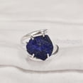 thumbnail image 2 of Natural Lapis Lazuli Ring, Rough Lapis Lazuli Ring, Afghani Lapis, Cross Prong Ring, 925 Sterling Silver, Womens Ring, Christmas, Thanksgiving, Handmade, Statement Jewelry, Rough Gemstone Jewelry, 2 of 5