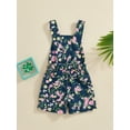 thumbnail image 4 of Bagilaanoe Toddler Baby Girl Summer Jumpsuit Shorts Sleeveless Floral Print Romper Overalls 12M 18M 24M 3T 4T 5T Kids Short Pants Summer Clothes, 4 of 7