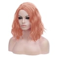 thumbnail image 6 of Leatfisat Short Dark Orange Wig With Bangs Women Short Curly Wavy Bob Wig Shoulder Synthetic Party Wigs (Dark Orange), 6 of 9