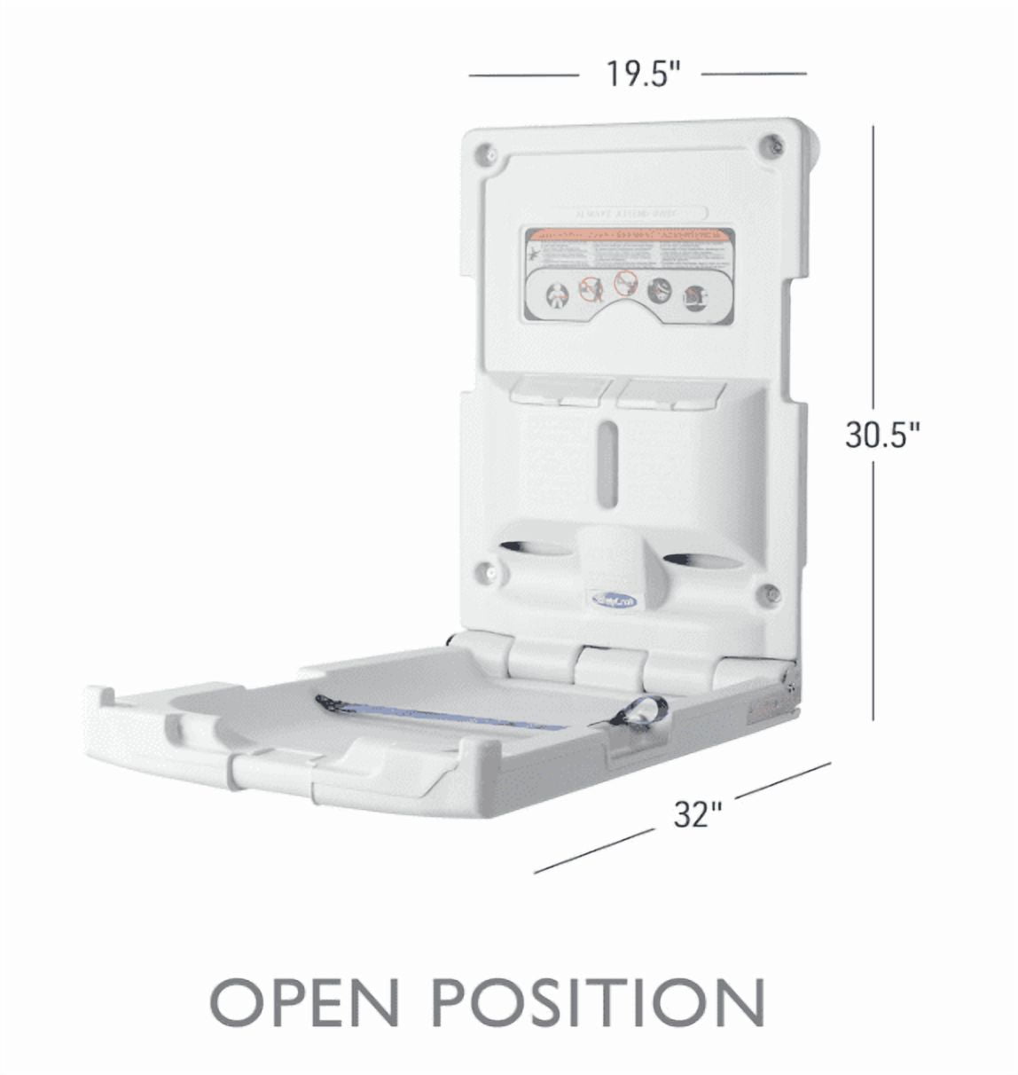 SafetyCraft Vertical Baby Changing Station, Wall-Mount, 100-EV-SC, Gray