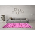 thumbnail image 3 of Ahgly Company Indoor Round Abstract Pink Modern Area Rugs, 6' Round, 3 of 4
