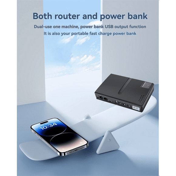 DC UPS Uninterruptible Power Supply Mini UPS 5V9V12V 36W 10400Mah Router Optical Cat Monitor Backup Power Supply US Plug