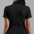 thumbnail image 3 of BTDECLAR Women's Full Zipper Yoga Shirts Short Sleeve Stand Collared Athletic Tops Stretchy Lightweight Summer Sporty Workout Jacket, 3 of 4