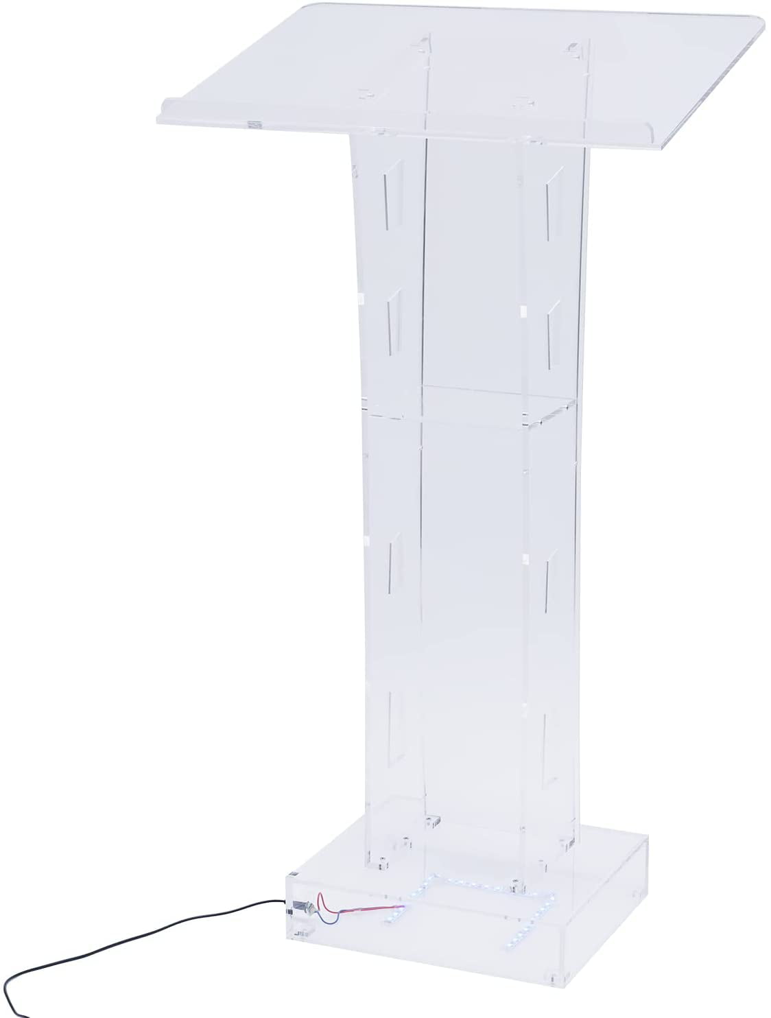 Durable for School Church Embassy Lectern Office Conference Pulpit Meeting Room Display Acrylic Pulpits for Churches Clear Podium Stand Safety Corners & Storage Board 