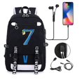 thumbnail image 1 of Liga Juvenil Kim Taehyung Min Yoongi Con La Misma Mochila Mochila Versión Coreana De La Estudiante Mujer Carga Usb De Gran Capacidadblack5, 1 of 1