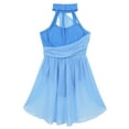 thumbnail image 3 of Sinleey Kids Girls Lyrical Dance Dress Leotard Halter Neck High Low Chiffon Overlay Skirted Leotard Light Blue 16, 3 of 7