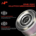 thumbnail image 3 of A-Premium Alternator Freewheel Clutch Pulley Compatible with Land Rover Range Rover Evoque 2012-2016, Discovery Sport 2015-2018, LR2 2013-2015, 6 Grooves Counterclockwise, 3 of 5