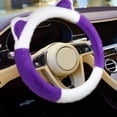 thumbnail image 4 of geerera Fuzzy Winter Handlebars Heated Steering Wheel Covers Car Universal Thermal Protection Covers Heating, Soft Fluffy Warm Anti-Slip Comfortable Auto Accessories 15 inch, 4 of 5