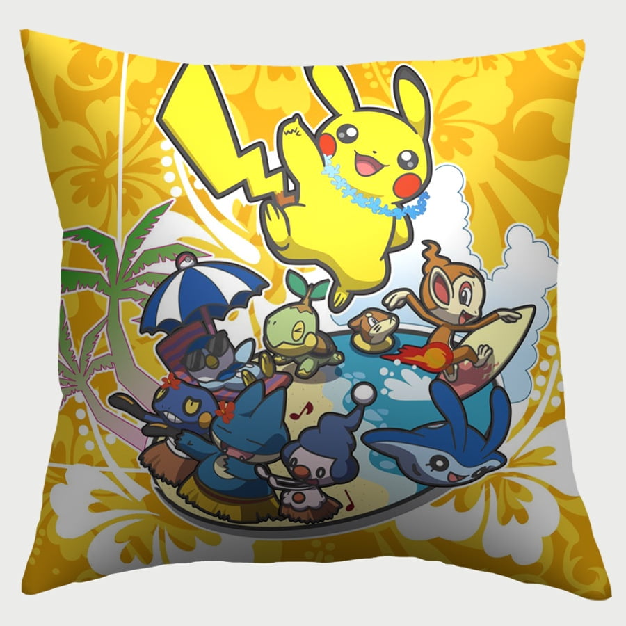 Pokemon Cushion Cover Pillowcase 18x18 Inch Plush Pikachu Cartoon
