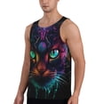 thumbnail image 2 of KLL Futuristic Cat Warrior Print Men's Muscle Gym Workout Stringer Tank Tops Bodybuilding Fitness T-Shirts Tank Tops Men-Large, 2 of 7