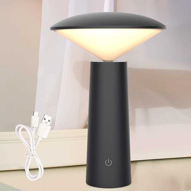 Lámpara de escritorio LED, lámpara de noche para niños - Luz nocturna giratoria - Lámpara de mesa USB con 3 niveles de brillo