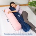 thumbnail image 4 of 1 MIDDLE ONE Body Pillow, Bolster Pillow with Removable Velour Cover, Long Round Roll Cylinder Pillow for Bed, 35" x 7.87", Pink, 4 of 4