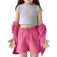 thumbnail image 4 of MEZZALL Girls Outfits Sets Casual Playwear School Summer Fall Toddler Kids Shirt Shorts Outfits Sets Comfortable Solid Color Turn Down Collar Elastic Waist Solid Color Dailywear Stylish / 13-14 Years, 4 of 9