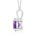 thumbnail image 2 of Angara Collier en Améthyste Naturelle - Pendentif Solitaire en Améthyste 1.7 ct Rond à Griffes en Or Blanc 14K pour Femmes, 2 of 9