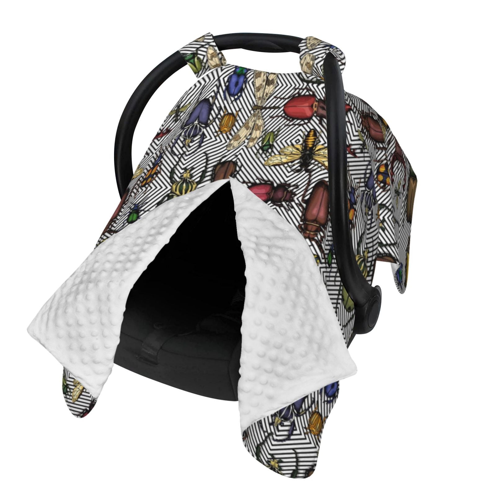 Naloa Bright Insects Baby Car Seat Cover, Breathable Baby Carrier Cover, Multiuse Baby Carrier Cover & Nursing Breastfeeding Cover