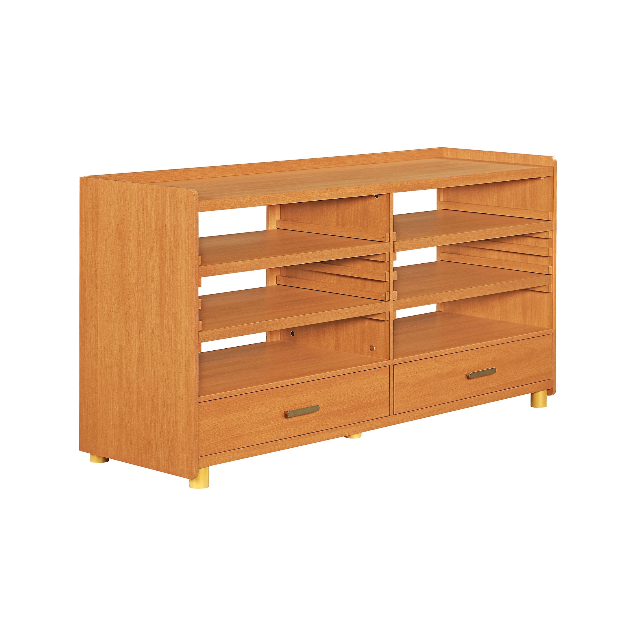 Beautiful by Drew Barrymore Maurice TV Stand for TVs Up to 70", Japandi Style, Cherry Finish