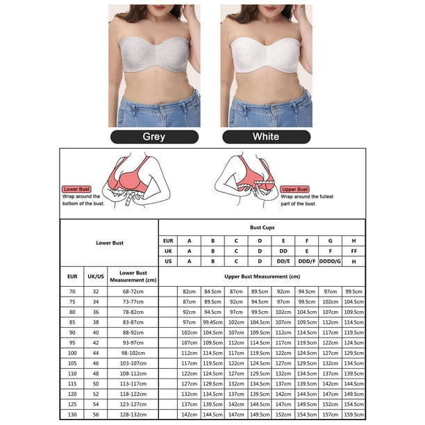 Labymos Women Strapless Bra Plus Size Invisible Convertible