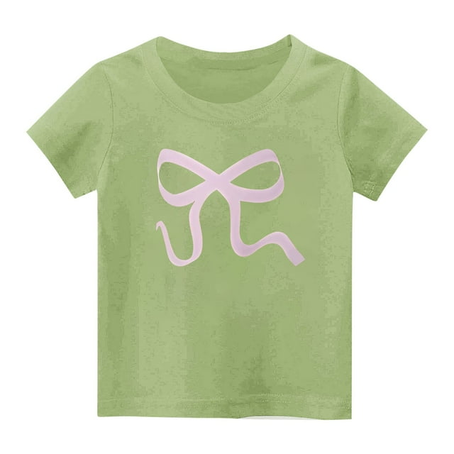 Plebaso T-Shirts Graphiques en Coton pour Filles Col Rond Manches Courtes T-Shirts Décontractés Été Mignons pour Enfants Filles