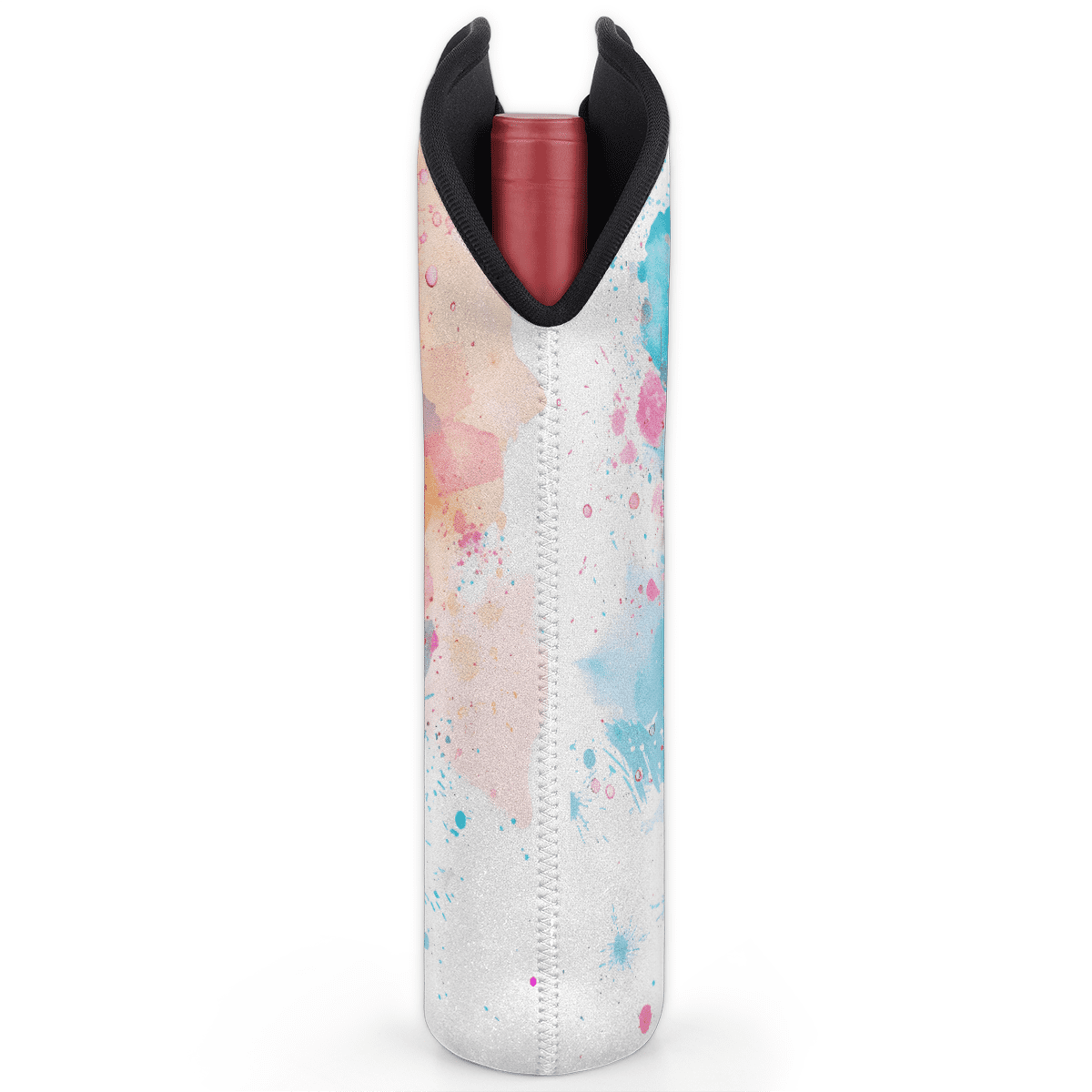 Jiaoprinted Watercolor Flamingo 2-Bottle Neoprene Wine Bag Water Bottle Carry Tote, Reusable Wine Bottle Protective Travel Bag for Women Men, Pink Flamingo