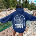 thumbnail image 6 of Jesus Hoodie Christian Sweatshirts for Women Long Sleeve Jesus Hoodies Bible Verse Shirt Oversized Christian Religious Sayings Pullover Sweater Blue S, 6 of 6